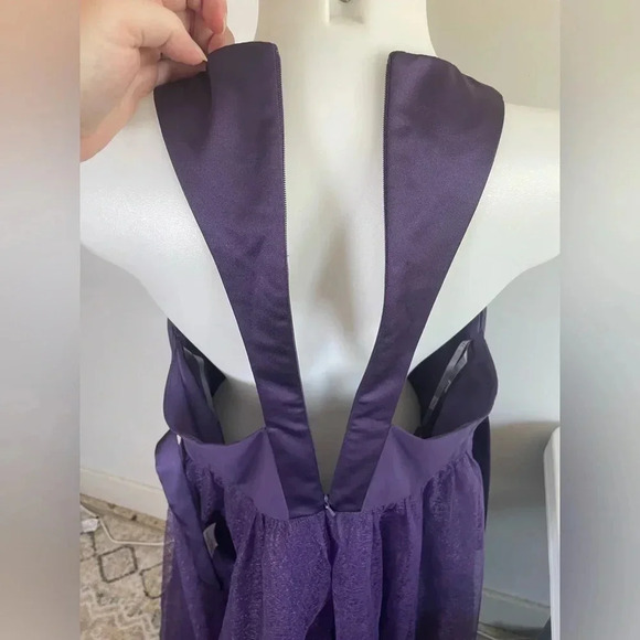 Vera Wang Bridesmaid Amethyst Purple Racer Back High Neck Dress Plus Size 18 - Picture 7 of 12